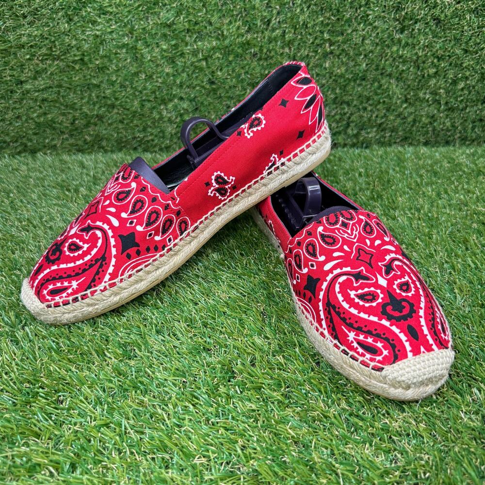 Saint Laurent Tessuto Bandana Women's Size 9 Red Canvas Sneaker 557557 6413